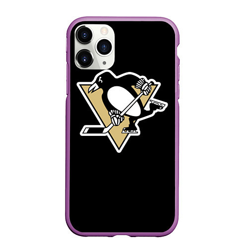 Чехол iPhone 11 Pro матовый Pittsburgh Penguins: Crosby / 3D-Фиолетовый – фото 1