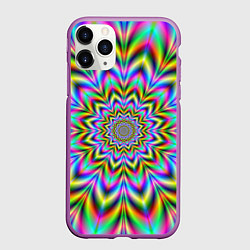 Чехол iPhone 11 Pro матовый Красочная иллюзия, цвет: 3D-фиолетовый