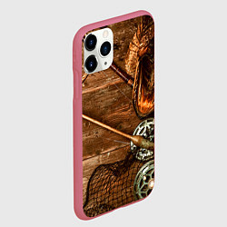 Чехол iPhone 11 Pro матовый Рыбацкий стол, цвет: 3D-малиновый — фото 2