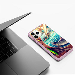 Чехол iPhone 11 Pro матовый Истинный рыболов, цвет: 3D-розовый — фото 2