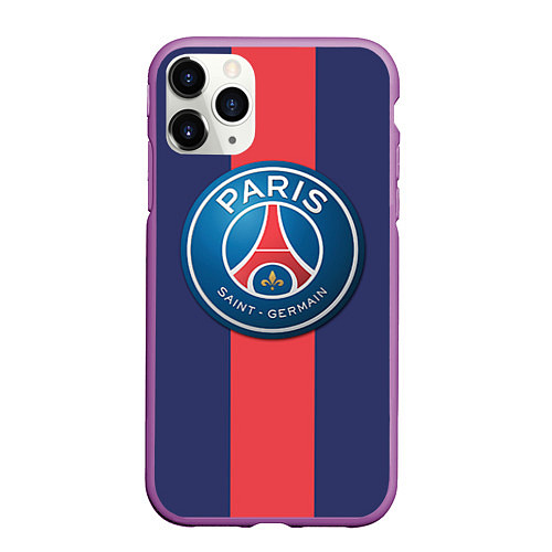 Чехол iPhone 11 Pro матовый Paris Saint-German / 3D-Фиолетовый – фото 1
