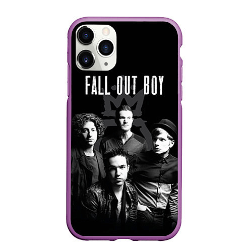 Чехол iPhone 11 Pro матовый Fall out boy band / 3D-Фиолетовый – фото 1