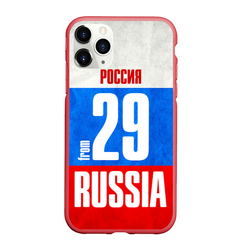 Чехол iPhone 11 Pro матовый Russia: from 29 / 3D-Красный – фото 1