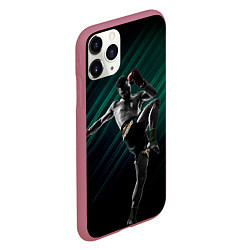 Чехол iPhone 11 Pro матовый Muay thai kick, цвет: 3D-малиновый — фото 2