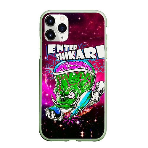 Чехол iPhone 11 Pro матовый Enter Shikari: Acid Space / 3D-Салатовый – фото 1