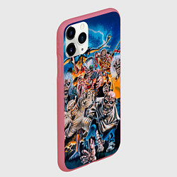 Чехол iPhone 11 Pro матовый Iron Maiden: Skeletons, цвет: 3D-малиновый — фото 2