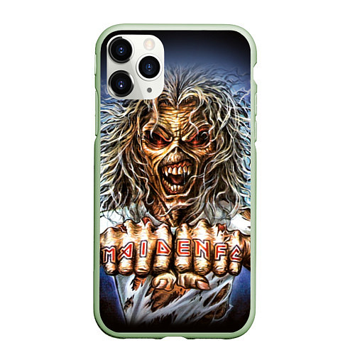 Чехол iPhone 11 Pro матовый Iron Maiden: Maidenfc / 3D-Салатовый – фото 1