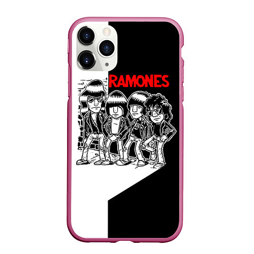 Чехол iPhone 11 Pro матовый Ramones Boys / 3D-Малиновый – фото 1