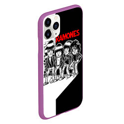 Чехол iPhone 11 Pro матовый Ramones Boys, цвет: 3D-фиолетовый — фото 2