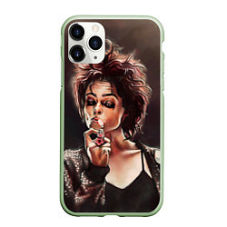Чехол iPhone 11 Pro матовый Марла с сигаретой, цвет: 3D-салатовый