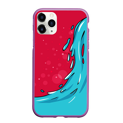 Чехол iPhone 11 Pro матовый Water Elemental / 3D-Фиолетовый – фото 1