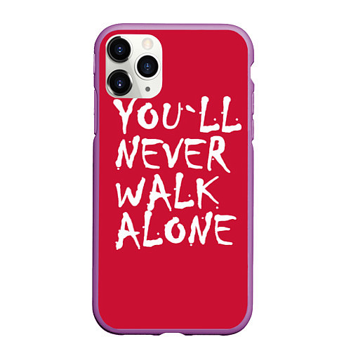 Чехол iPhone 11 Pro матовый You'll never walk alone / 3D-Фиолетовый – фото 1