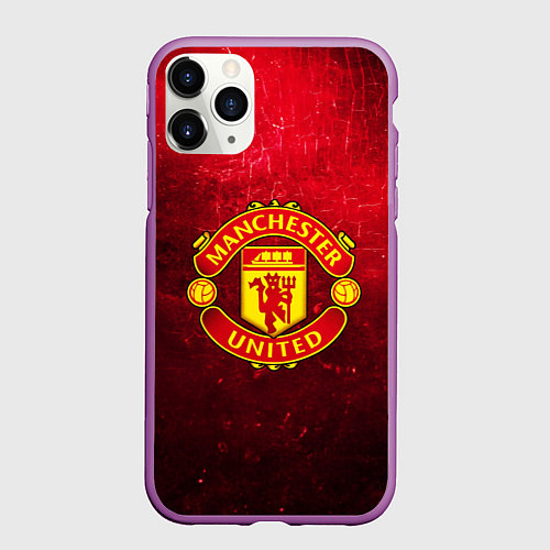 Чехол iPhone 11 Pro матовый Манчестер Юнайтед / 3D-Фиолетовый – фото 1