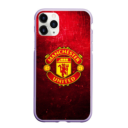 Чехол iPhone 11 Pro матовый Манчестер Юнайтед / 3D-Светло-сиреневый – фото 1