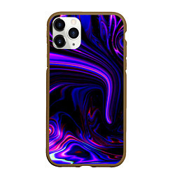 Чехол iPhone 11 Pro матовый Цветные разводы, цвет: 3D-коричневый