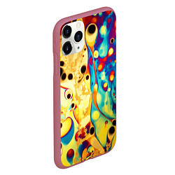 Чехол iPhone 11 Pro матовый Абстракция кислотные метаморфозы, цвет: 3D-малиновый — фото 2