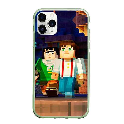 Чехол iPhone 11 Pro матовый Minecraft Men's / 3D-Салатовый – фото 1