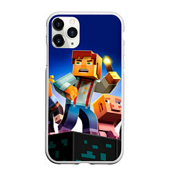 Чехол iPhone 11 Pro матовый Minecraft, цвет: 3D-белый