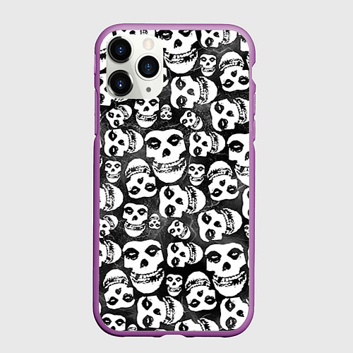 Чехол iPhone 11 Pro матовый Misfits Pattern / 3D-Фиолетовый – фото 1