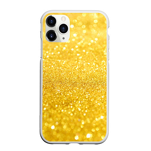 Чехол iPhone 11 Pro матовый Золото / 3D-Белый – фото 1