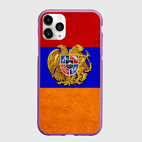 Чехол iPhone 11 Pro матовый Армения / 3D-Фиолетовый – фото 1