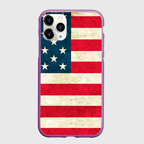 Чехол iPhone 11 Pro матовый США / 3D-Фиолетовый – фото 1