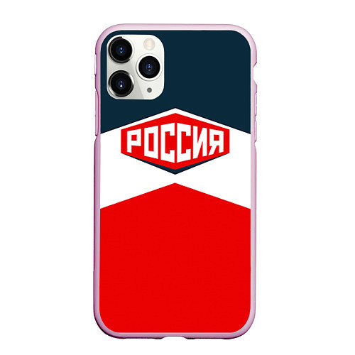 Чехол iPhone 11 Pro матовый Россия СССР / 3D-Розовый – фото 1