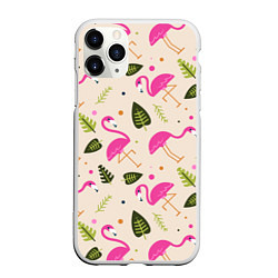 Чехол iPhone 11 Pro матовый Нежный фламинго