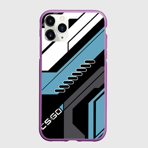Чехол iPhone 11 Pro матовый CS:GO Vulcan Style / 3D-Фиолетовый – фото 1