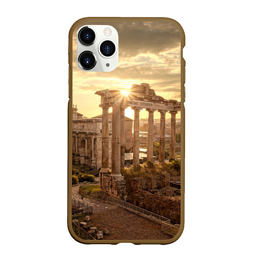 Чехол iPhone 11 Pro матовый Римское солнце / 3D-Коричневый – фото 1