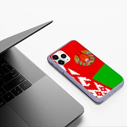 Чехол iPhone 11 Pro матовый Патриот Беларуси, цвет: 3D-светло-сиреневый — фото 2