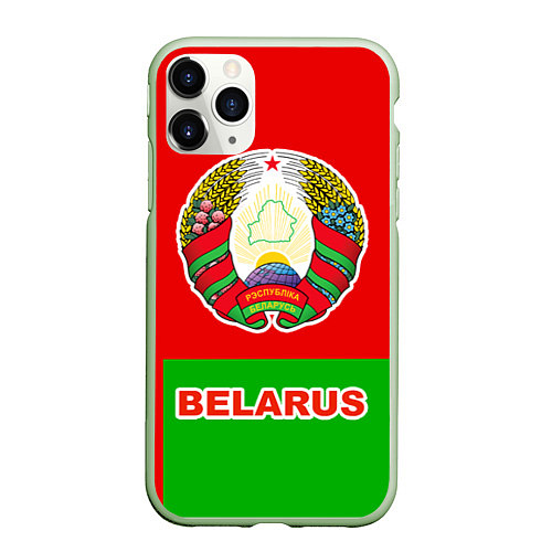 Чехол iPhone 11 Pro матовый Belarus Patriot / 3D-Салатовый – фото 1