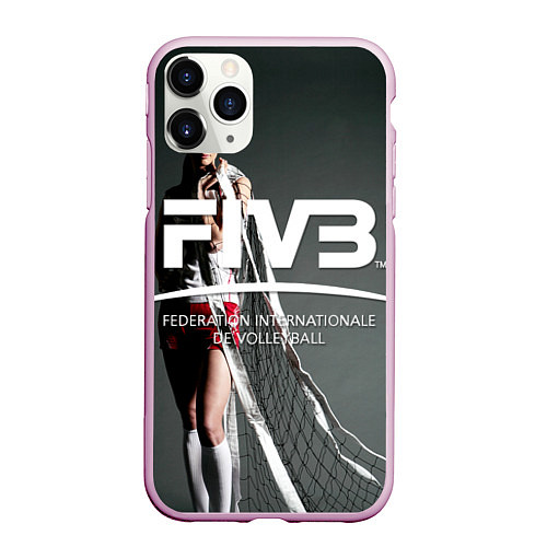 Чехол iPhone 11 Pro матовый Волейбол 80 / 3D-Розовый – фото 1