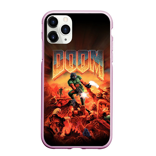 Чехол iPhone 11 Pro матовый DOOM: 1993 / 3D-Розовый – фото 1