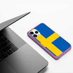 Чехол iPhone 11 Pro матовый Швеция, цвет: 3D-фиолетовый — фото 2