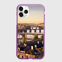Чехол iPhone 11 Pro матовый Чехия Прага, цвет: 3D-фиолетовый