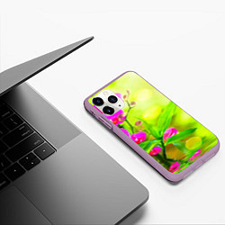 Чехол iPhone 11 Pro матовый Цветы, цвет: 3D-сиреневый — фото 2