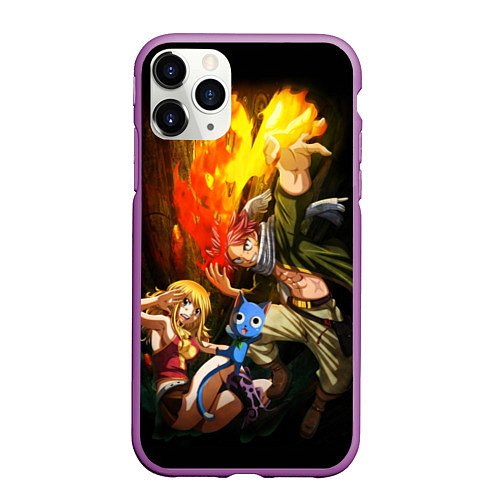 Чехол iPhone 11 Pro матовый Fairy tail / 3D-Фиолетовый – фото 1