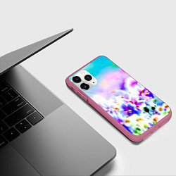 Чехол iPhone 11 Pro матовый Цветочное поле, цвет: 3D-малиновый — фото 2