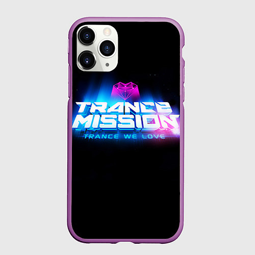 Чехол iPhone 11 Pro матовый Trancemission: Trance we love / 3D-Фиолетовый – фото 1