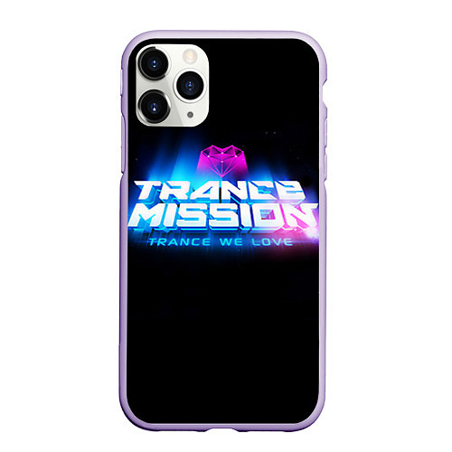 Чехол iPhone 11 Pro матовый Trancemission: Trance we love / 3D-Светло-сиреневый – фото 1