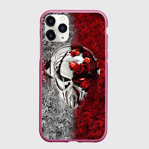 Чехол iPhone 11 Pro матовый Pirate Station: Flowers / 3D-Малиновый – фото 1