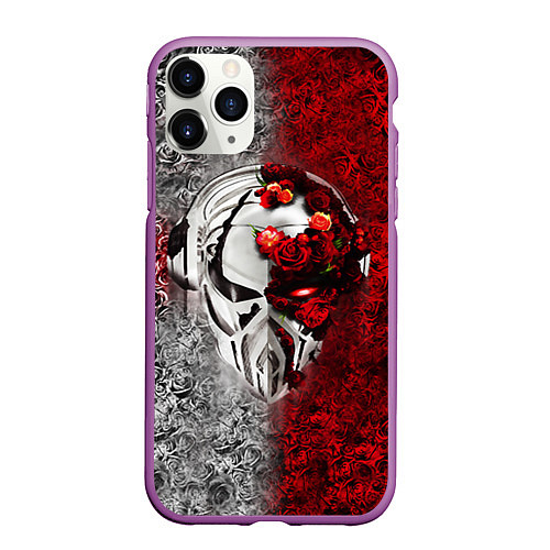 Чехол iPhone 11 Pro матовый Pirate Station: Flowers / 3D-Фиолетовый – фото 1