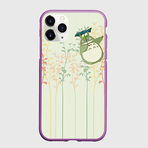 Чехол iPhone 11 Pro матовый Тоторо / 3D-Фиолетовый – фото 1