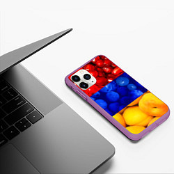 Чехол iPhone 11 Pro матовый Флаг Армении, цвет: 3D-фиолетовый — фото 2