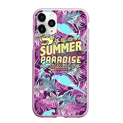 Чехол iPhone 11 Pro матовый Summer paradise 2 / 3D-Розовый – фото 1