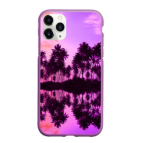 Чехол iPhone 11 Pro матовый Hawaii dream / 3D-Фиолетовый – фото 1