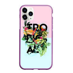 Чехол iPhone 11 Pro матовый Tropical Art, цвет: 3D-фиолетовый