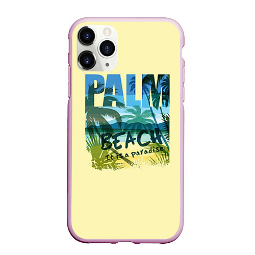 Чехол iPhone 11 Pro матовый Beach it is a Paradise / 3D-Розовый – фото 1