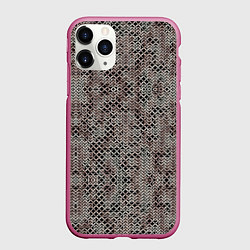 Чехол iPhone 11 Pro матовый Кольчуга, цвет: 3D-малиновый